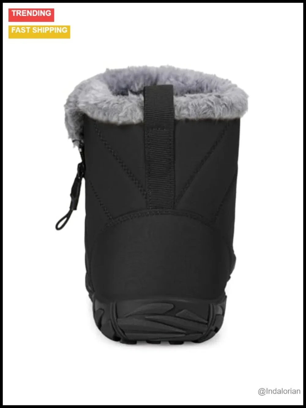 Fur Lined Barefoot Snow Boots - Wide Toe Box Ankle Booties Zero Drop Sole